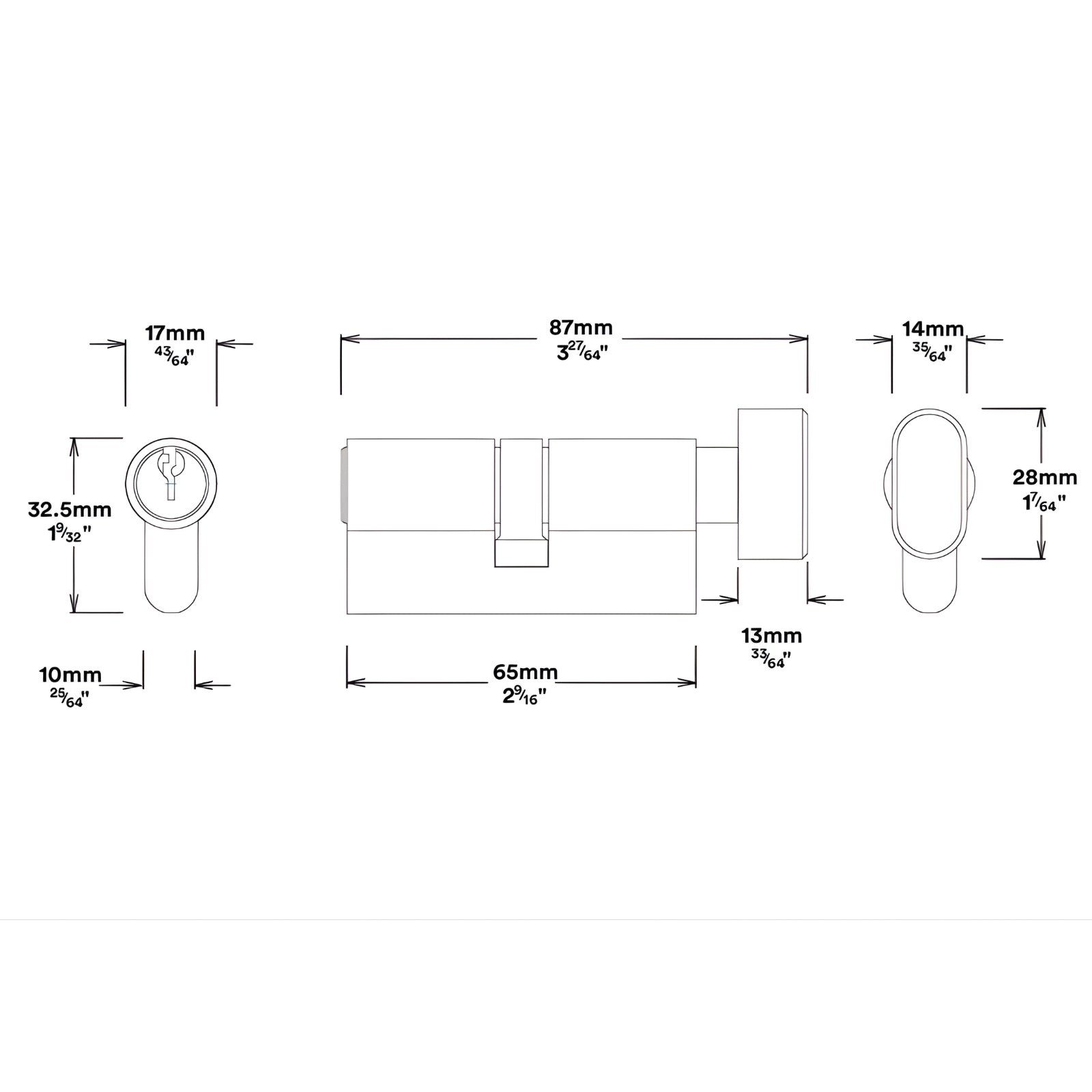Key Thumb Iver Sarlat Lever Oval Backplate Entrance Kit with High Security Lock Matte Black 12724KENTR60KT - The Blue Space