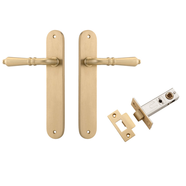Iver Sarlat Lever Oval Backplate Passage Kit Brushed Brass 15224KPASS60 - The Blue Space