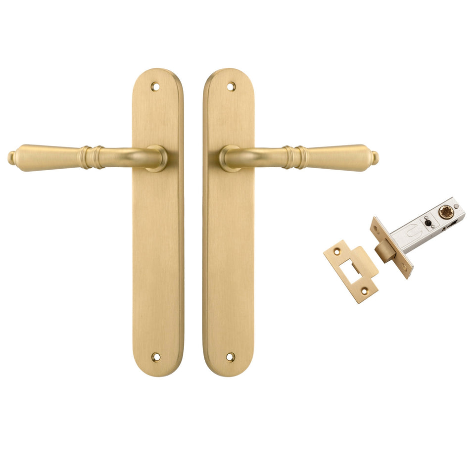 Iver Sarlat Lever Oval Backplate Passage Kit Brushed Gold