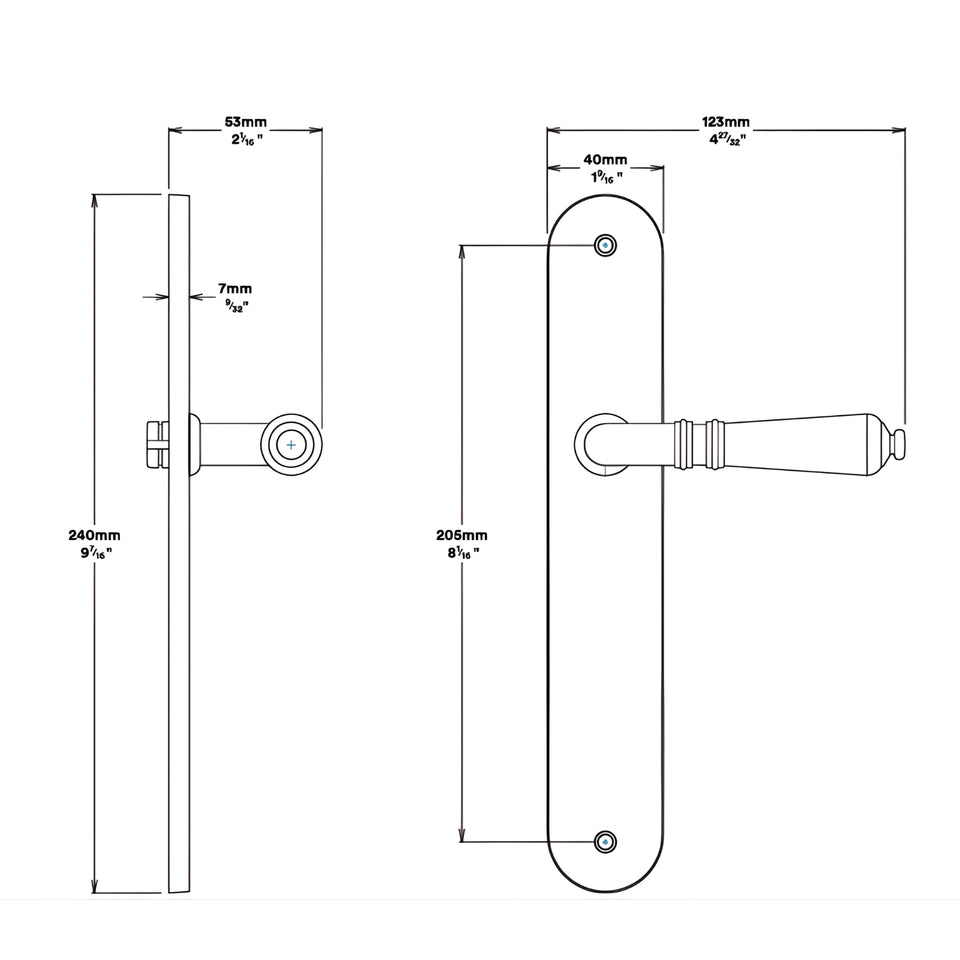 Iver Sarlat Lever Oval Backplate Passage Kit Matte Black