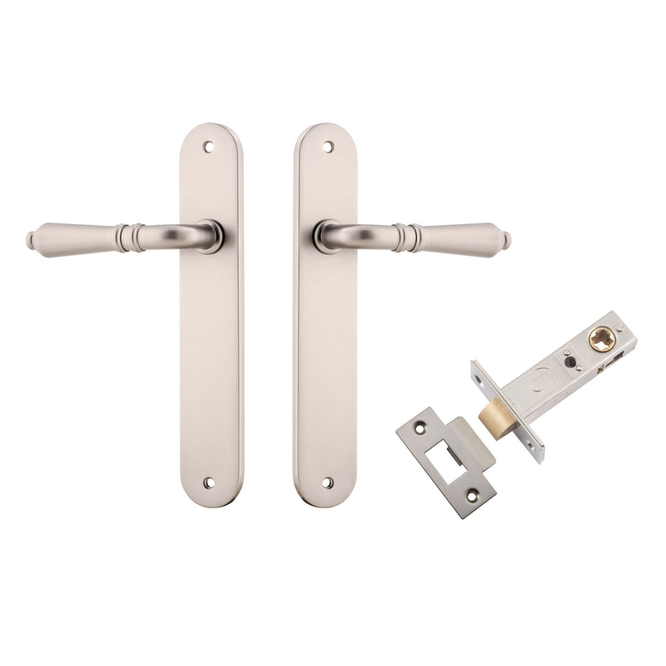 Iver Sarlat Lever Oval Backplate Passage Kit Satin Nickel