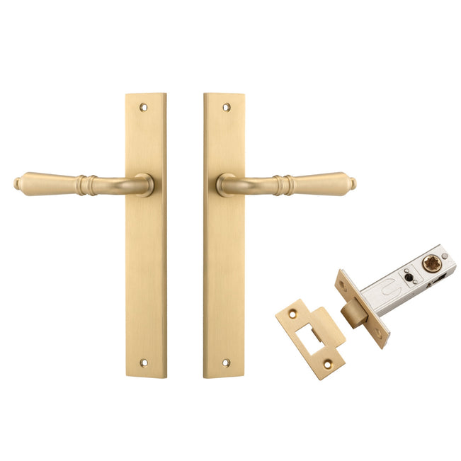 Iver Sarlat Lever Rectangular Backplate Passage Kit Brushed Brass 15200KPASS60 - The Blue Space