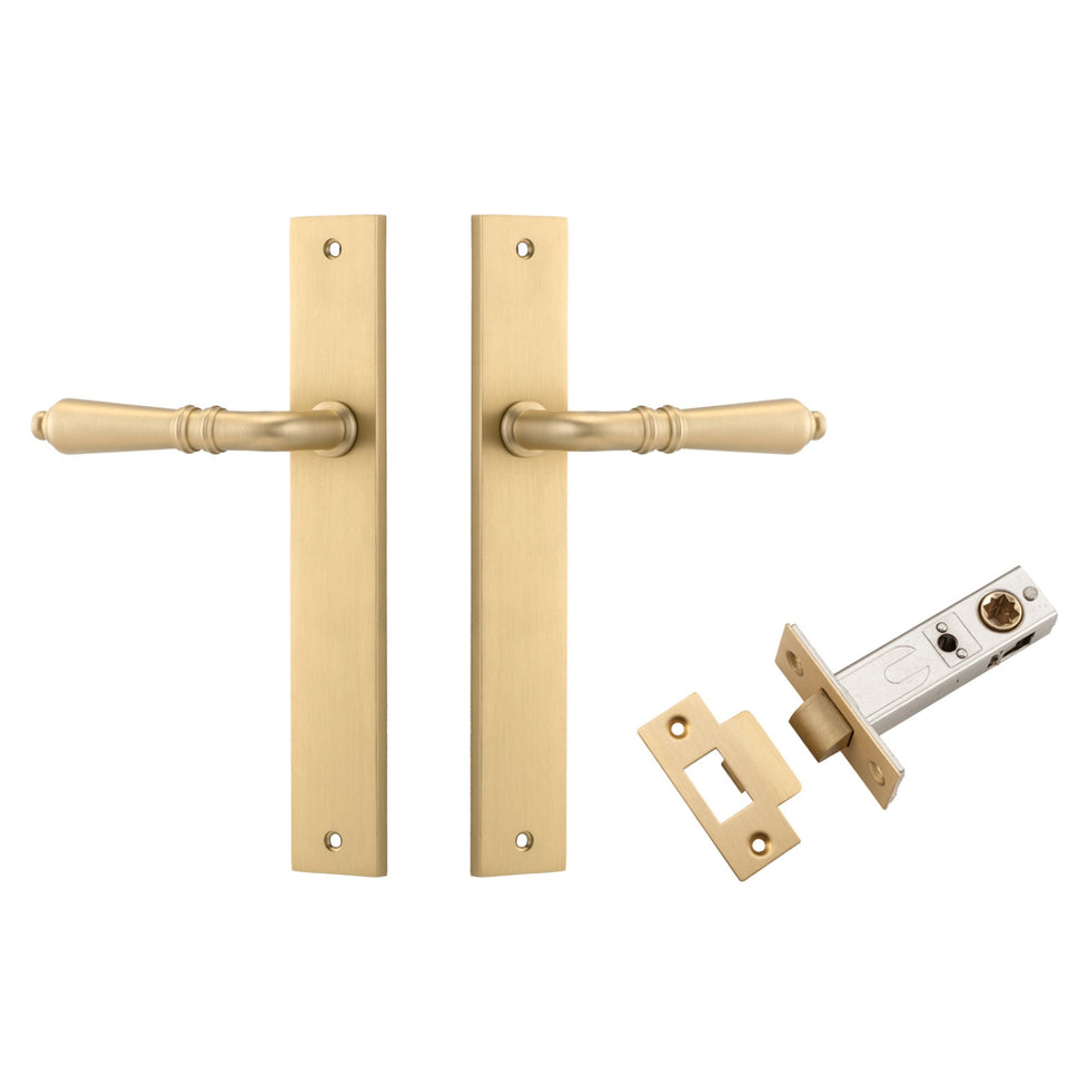 Iver Sarlat Lever Rectangular Backplate Passage Kit Brushed Brass