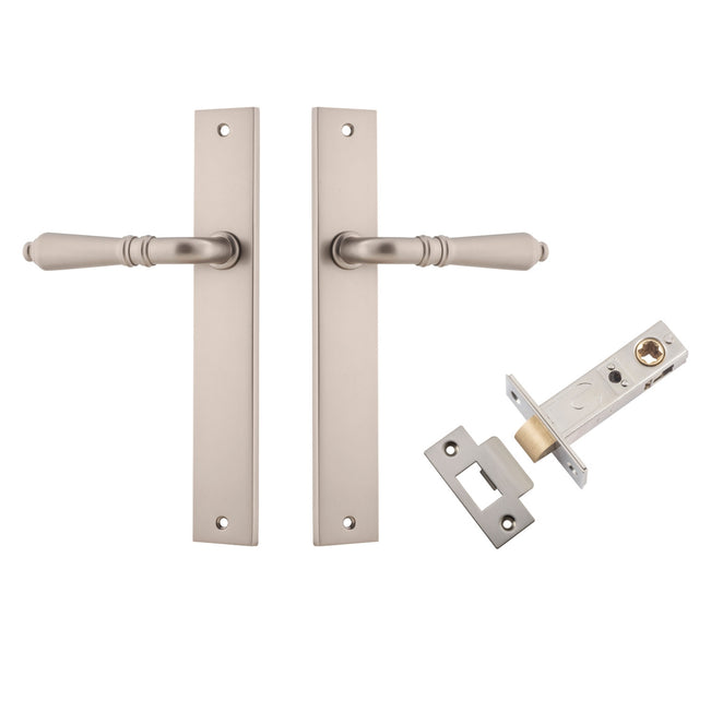 Iver Sarlat Lever Rectangular Backplate Passage Kit Satin Nickel 14700KPASS60 - The Blue Space