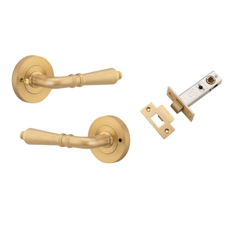 Iver Sarlat Lever Round Rose (Inbuilt Privacy) Brushed Brass