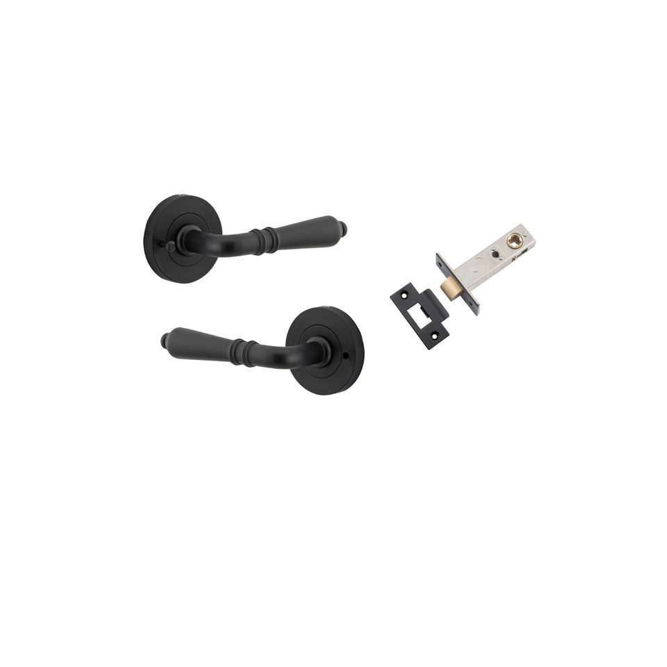 Iver Sarlat Lever Round Rose (Inbuilt Privacy) Matte Black