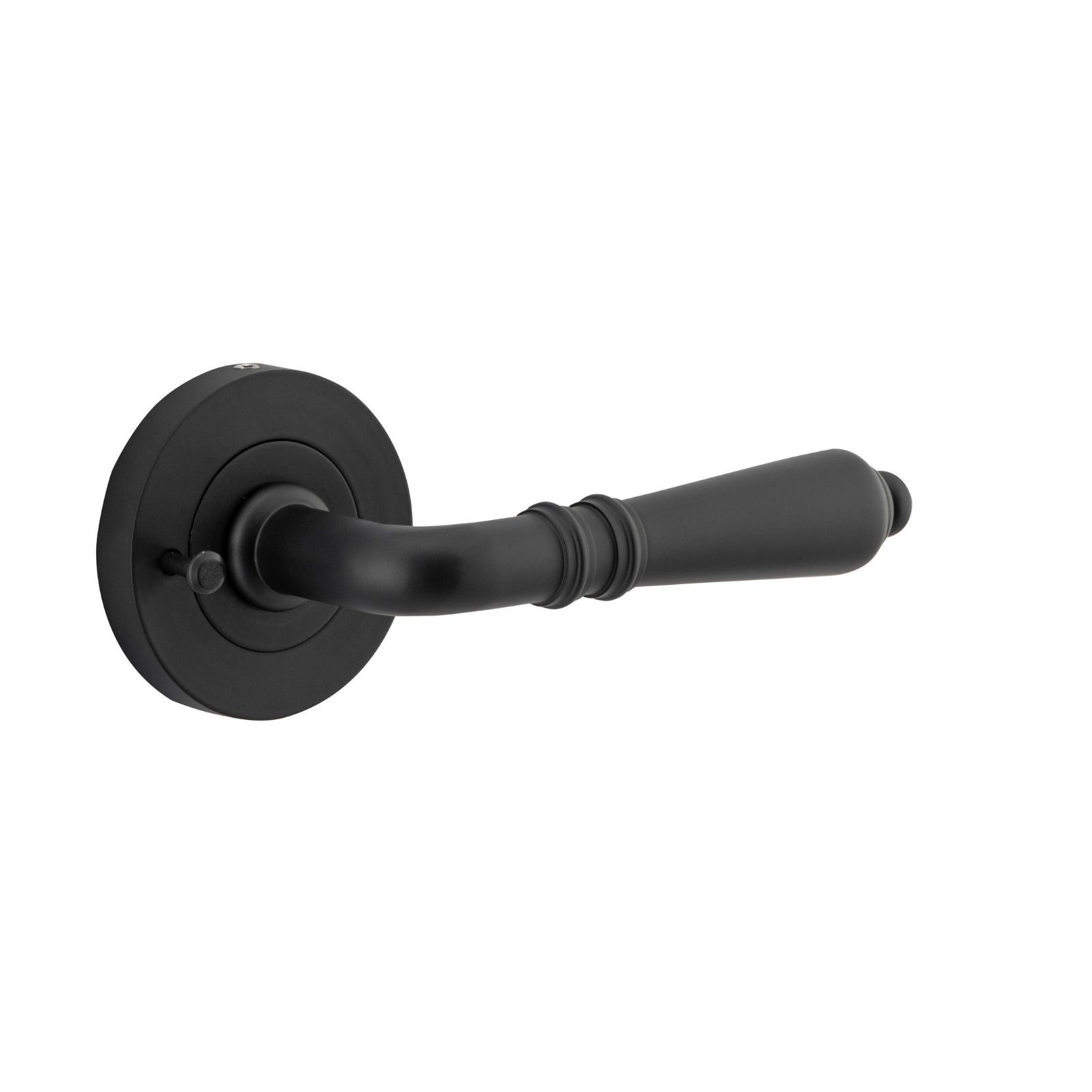 Single Iver Sarlat Lever Round Rose (Inbuilt Privacy) Matte Black 9203KIBPRIV60 - The Blue Space