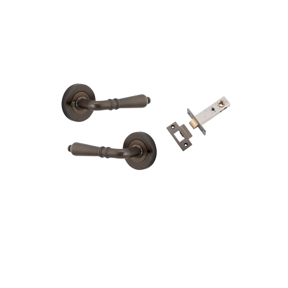Iver Sarlat Lever Round Rose (Inbuilt Privacy) Signature Brass
