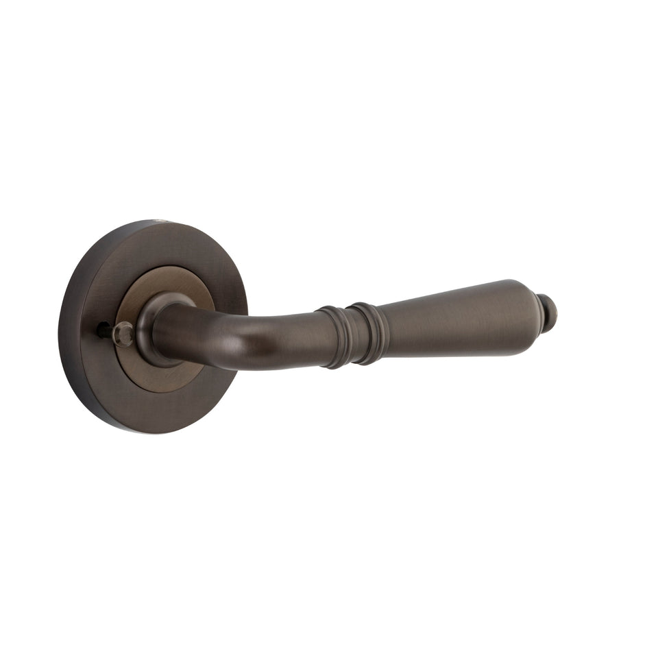 Iver Sarlat Lever Round Rose (Inbuilt Privacy) Signature Brass