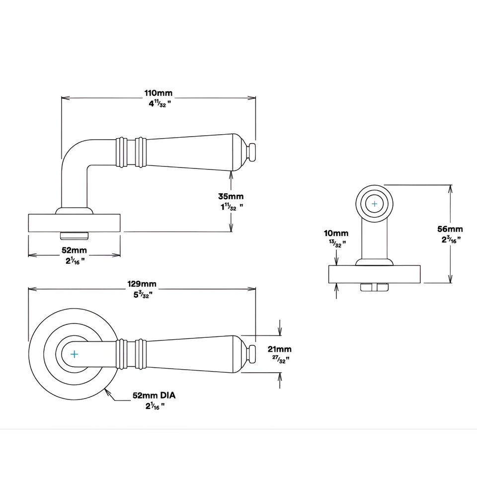 Iver Sarlat Lever Round Rose Entrance Kit with Separate High Security Lock Satin Nickel