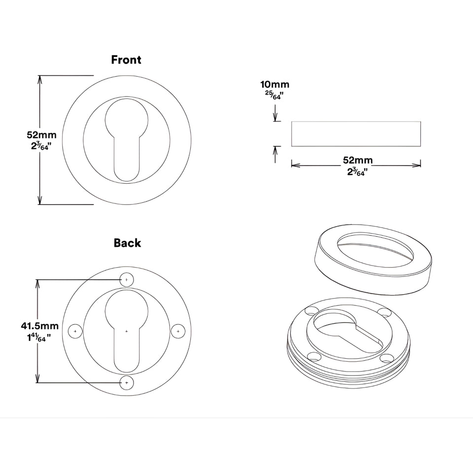 Iver Sarlat Lever Round Rose Entrance Kit with Separate High Security Lock Satin Nickel