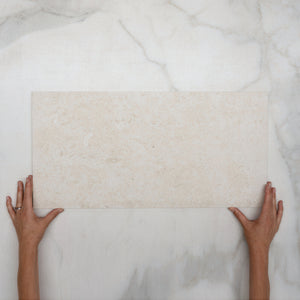 Ivory Myra Limestone Tile Matt 300 x 600 x 10mm Porcelain