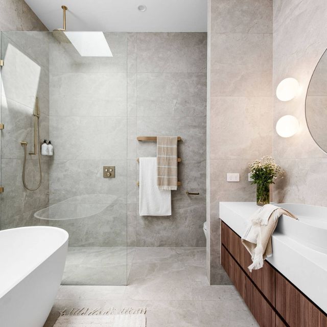 Bathroom Ivory Tilly Tundra Stone Tile 3D Honed 600 x 600 x 10mm Porcelain 66TUNIH - The Blue Space