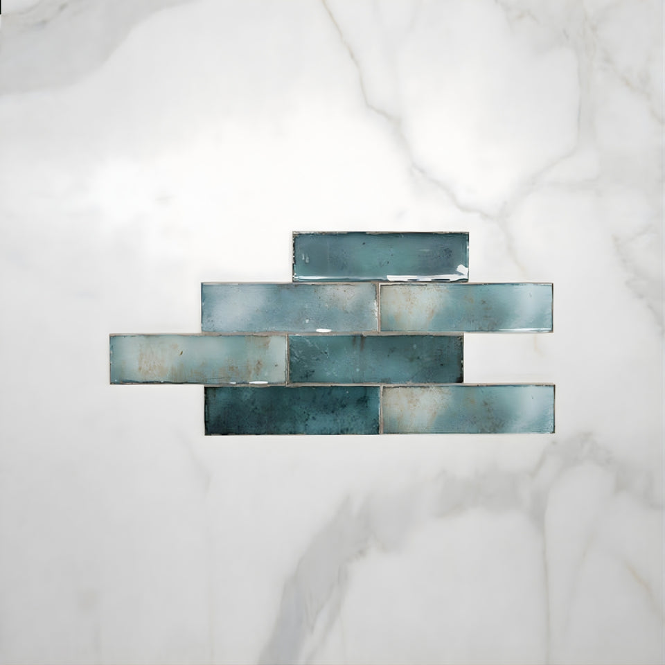 Jade Green Leon Spanish Subway Tile Gloss 69 x 240mm Ceramic
