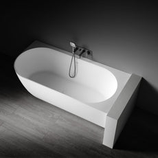 Angle Top Kaskade Eleni VX106-1700 Corner Back to Wall Stone Bath Right Hand with Overflow VX106-1700-NIK8701NA - The Blue Space