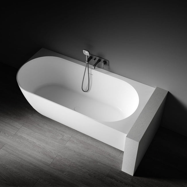 Angle Top Kaskade Eleni VX106-1700 Corner Back to Wall Stone Bath Right Hand with Overflow VX106-1700-NIK8701NA - The Blue Space
