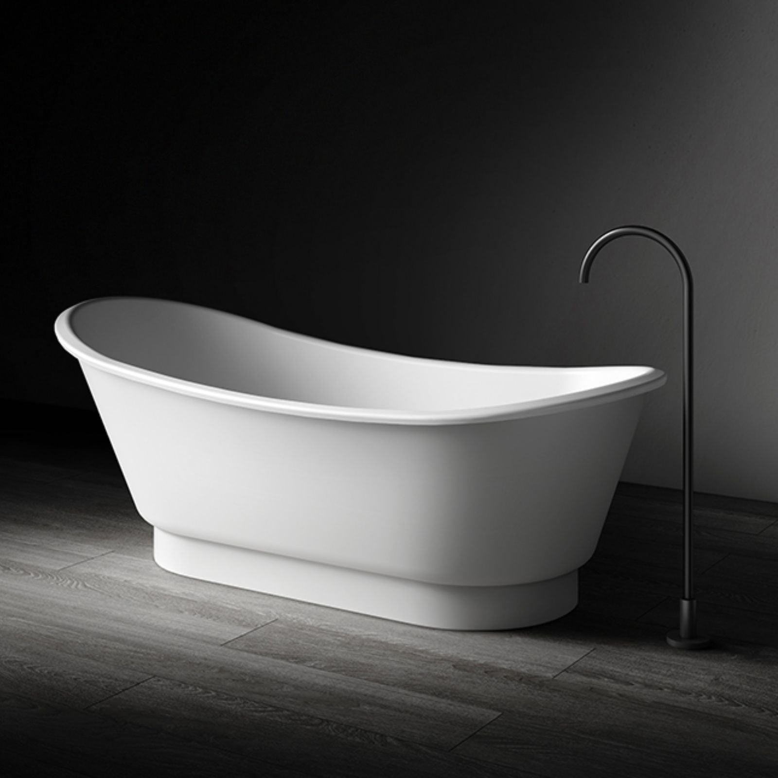 Lifestyle 1 Kaskade Naomi Freestanding Slipper Stone Bath Matte White 1700mm VX110-1700 - The Blue Space