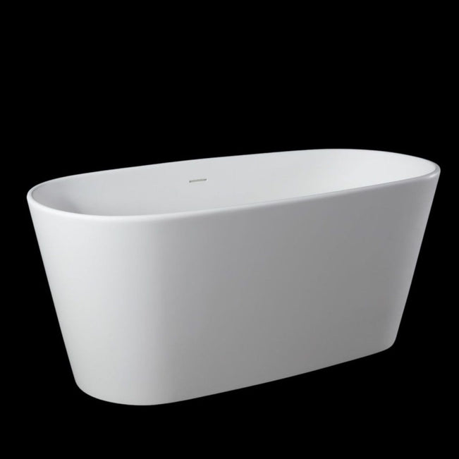 Kaskade Soaker Freestanding Stone Bath Matte White 1580mm VX47-1580 - The Blue Space