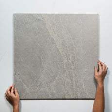 With Hand Kew Grey Matte Porcelain Tile 600 x 600mm PISGRM2 - The Blue Space