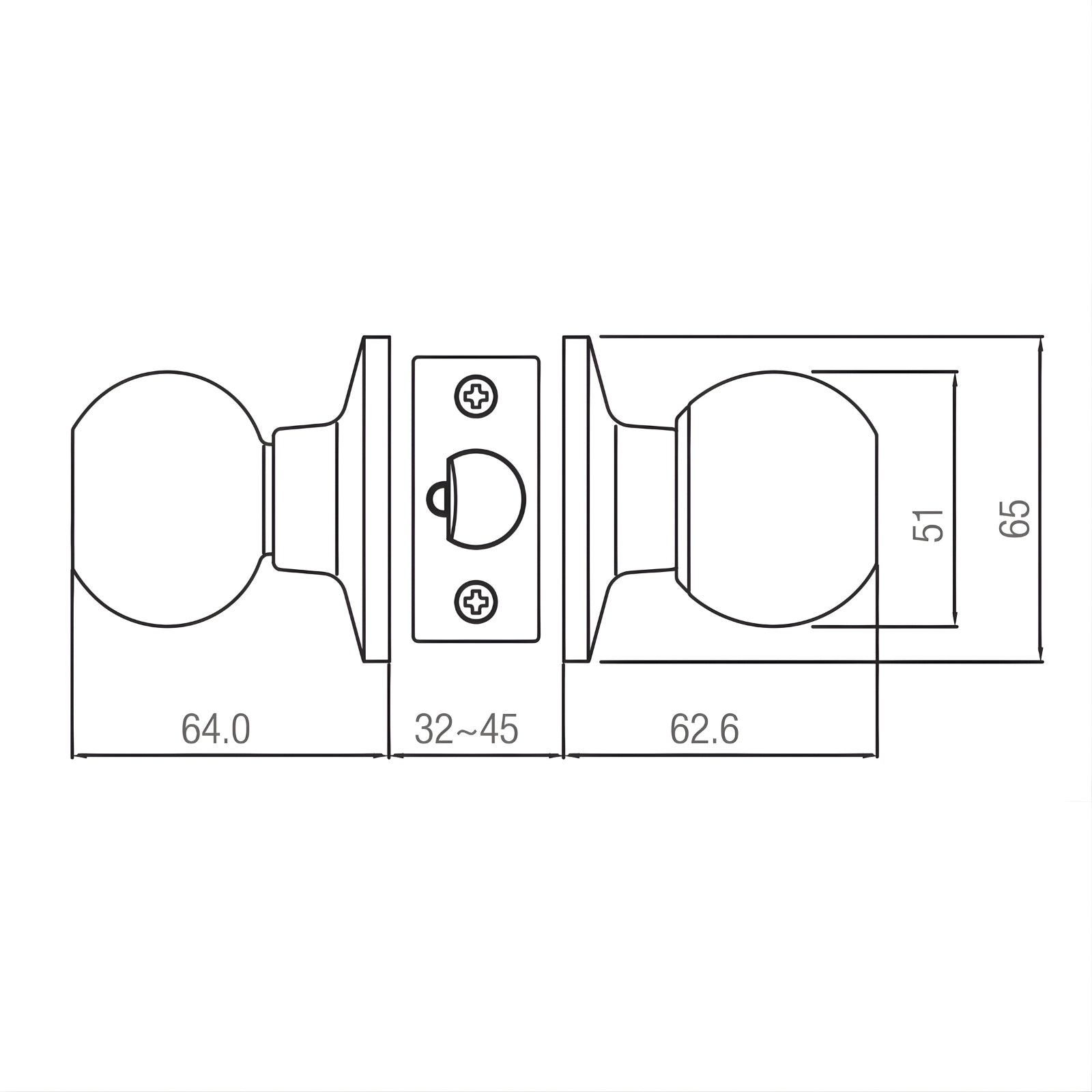 Line Drawing Lane Bala Dummy Knob Door Handle Set Round Rosette Polished Brass L971981 - The Blue Space
