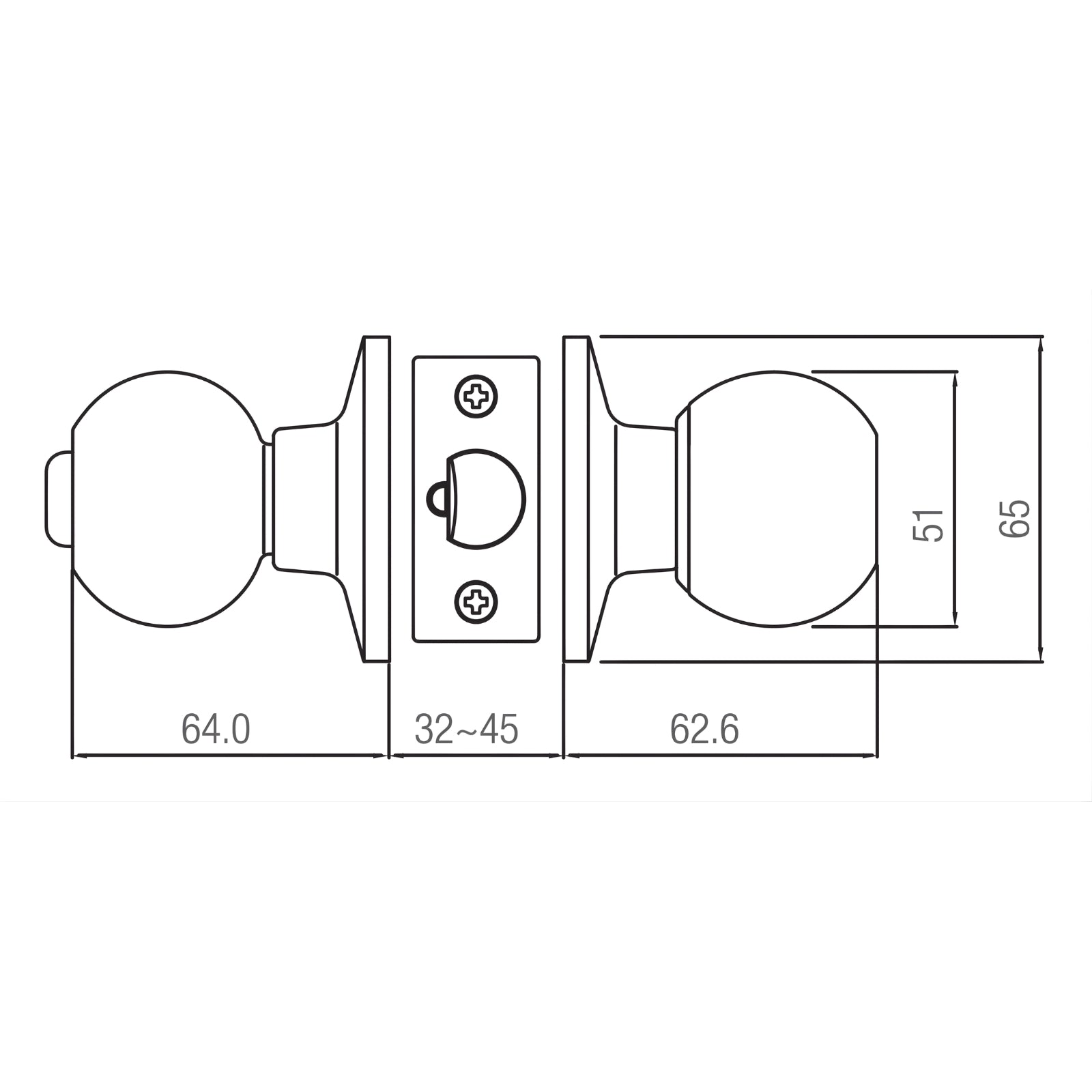 Line Drawing Lane Bala Dummy Knob Door Handle Set Round Rosette Satin Stainless Steel L971950 - The Blue Space