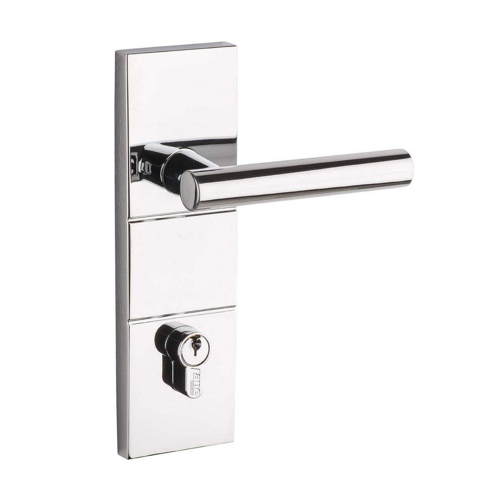 Lane Buckingham Corvan Single Cylinder Entrance Door Handle Set Polished Chrome