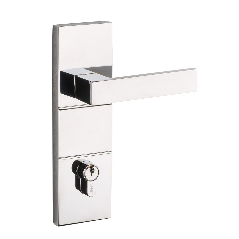 Lane Cambridge Corvan Single Cylinder Entrance Door Handle Set Polished Chrome