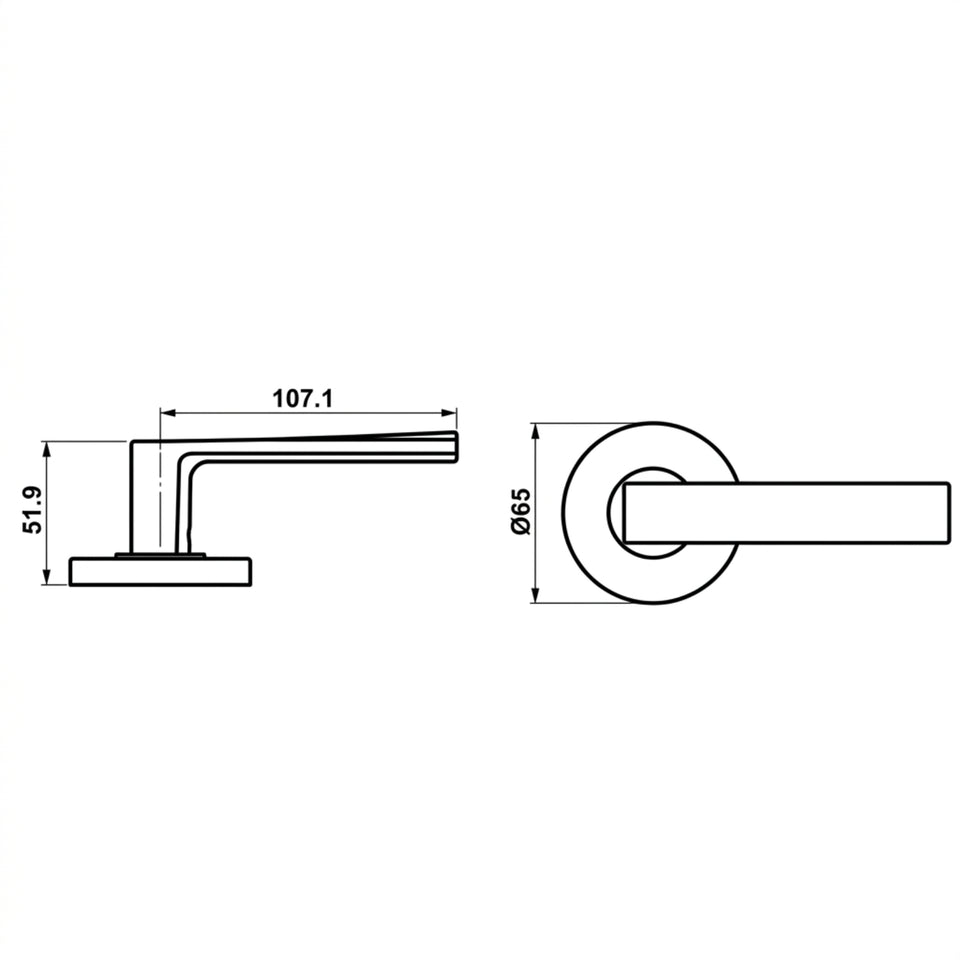 Lane Oxford Passage Lever Door Handle Set On Round Rosette Gun Metal Grey