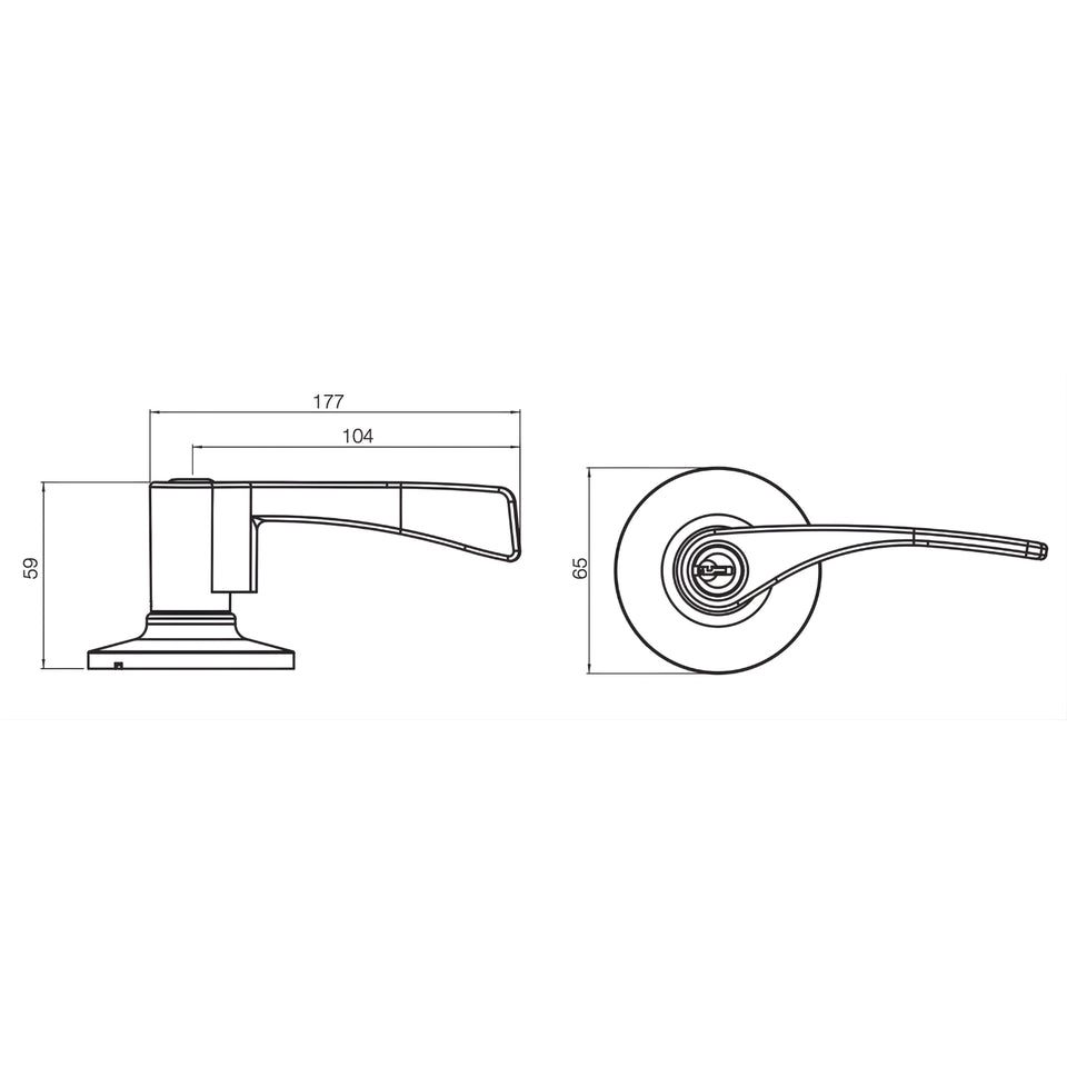 Lane Victoria Passage Lever Door Handle Set On Round Rosette Brushed Satin Chrome