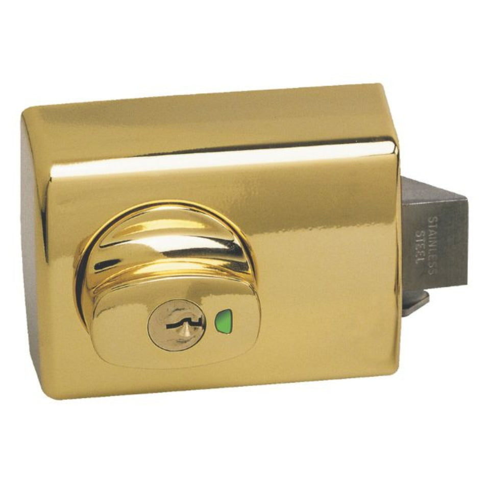 Lockwood 001 Double Cylinder Deadlatch Knob with Open In Strike Everbrass