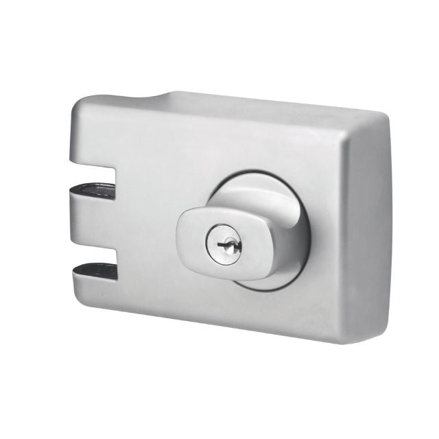 Exterior Lockwood 355 Double Cylinder Deadlock Satin Chrome Pearl 355-NSPDP - The Blue Space