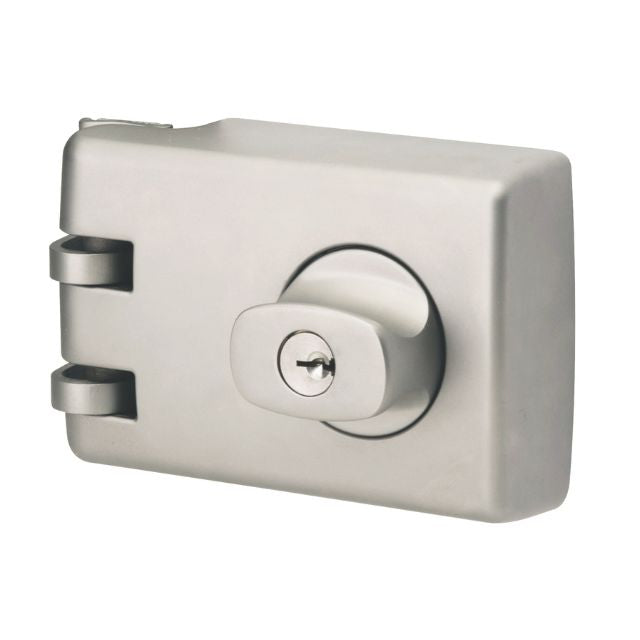 Exterior Lockwood 355 Double Cylinder Deadlock Satin Chrome Pearl 355-NSPDP - The Blue Space