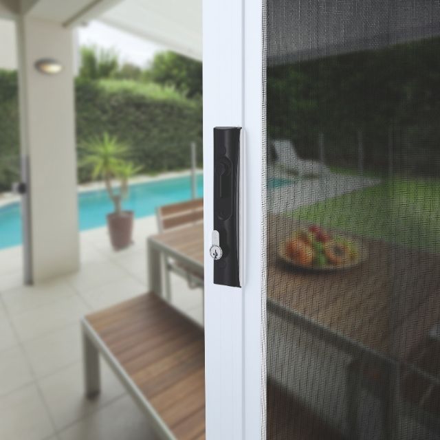 Lockwood 8653 Sliding Security Screen Door Lock Black
