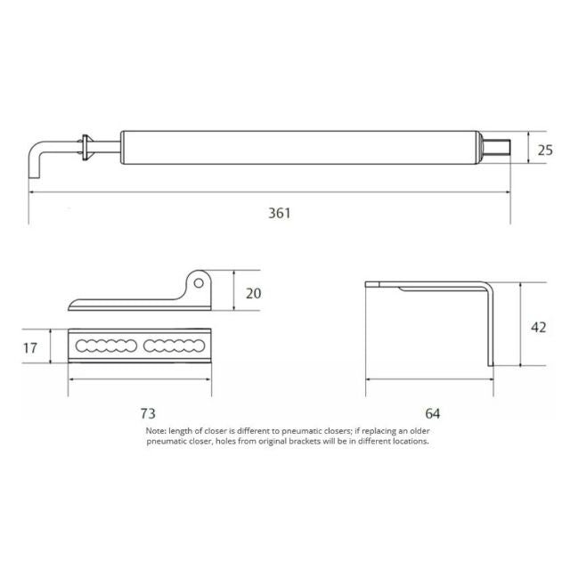 Lockwood Hydraulic Screen Door Closer Silver