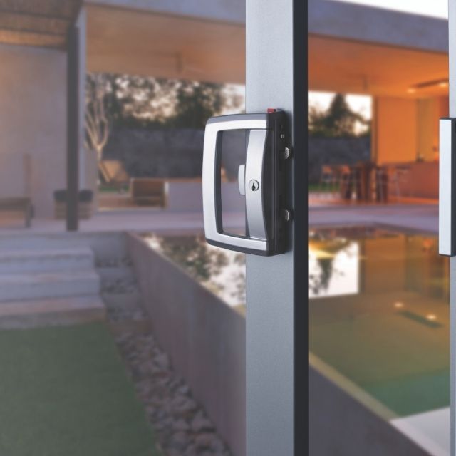 Lockwood Onyx Dual Handed Patio Sliding Door Lock - Silver