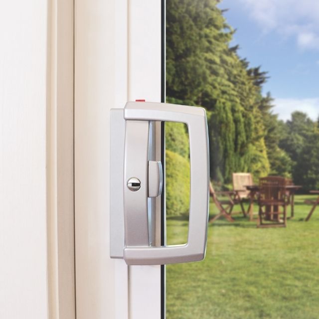 Lockwood Onyx Dual Handed Patio Sliding Door Lock - Silver