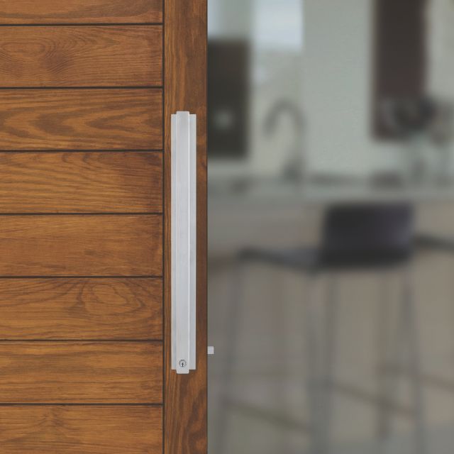 Lockwood Paradigm Pull Handle Lockset - Double Cylinder Deadbolt Stainless Steel