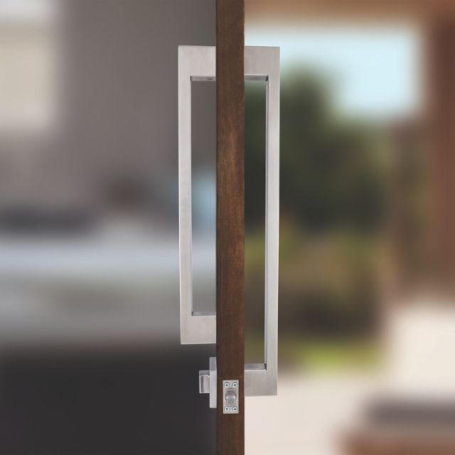 Lifestyle Exterior Lockwood Paradigm Pull Handle Lockset - Double Cylinder Deadbolt Stainless Steel 005/DPHBSSS- The Blue Space