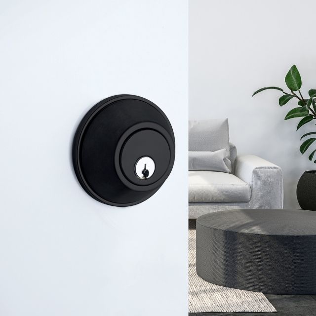 Lifestyle Lockwood Symmetry 7107 Double Cylinder Deadbolt Matte Black 7107MBKDP - The Blue Space