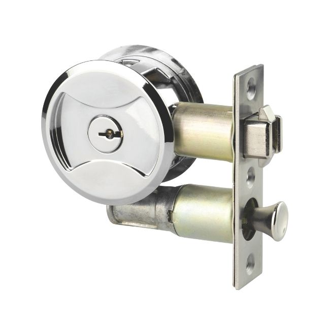 Lockwood Symmetry Round Cavity Sliding Door Entrance Set Chrome Plate Dp