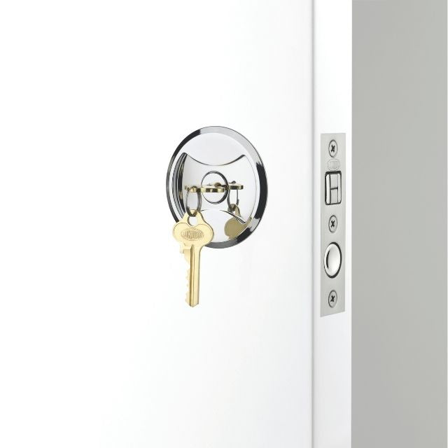 Lockwood Symmetry Round Cavity Sliding Door Entrance Set Chrome Plate Dp