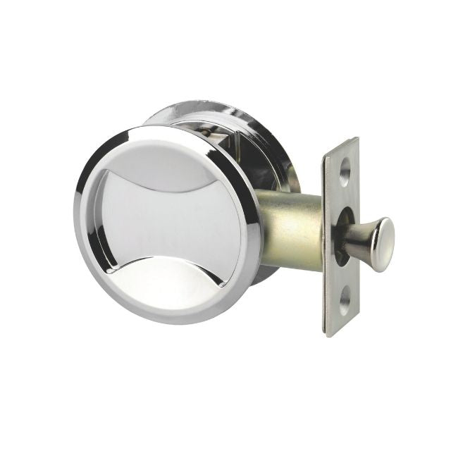 Lockwood Symmetry Round Cavity Sliding Door Passage Set Chrome Plate  Dp