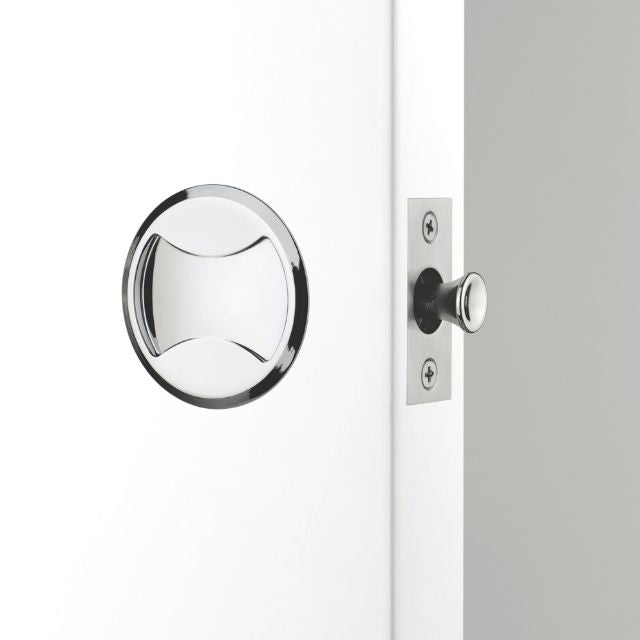Lockwood Symmetry Round Cavity Sliding Door Passage Set Chrome Plate Dp