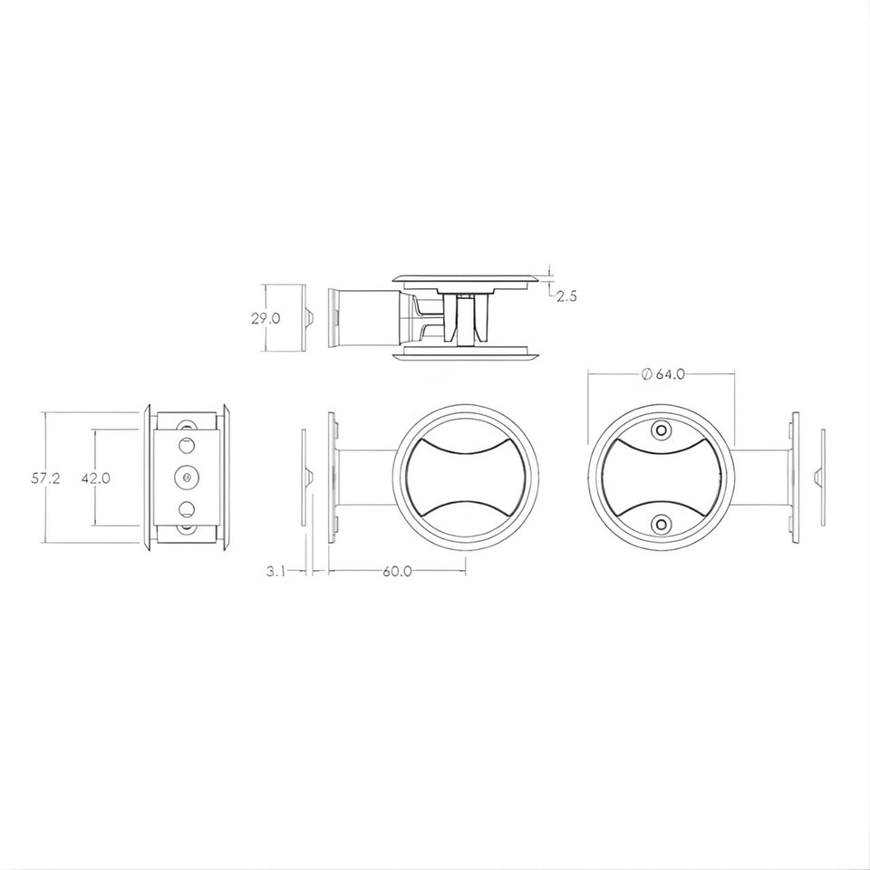 Lockwood Symmetry Round Cavity Sliding Door Passage Set Satin Pearl Dp