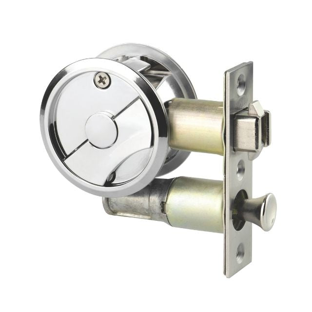 Lockwood Symmetry Round Cavity Sliding Door Privacy Set Chrome Plate Dp