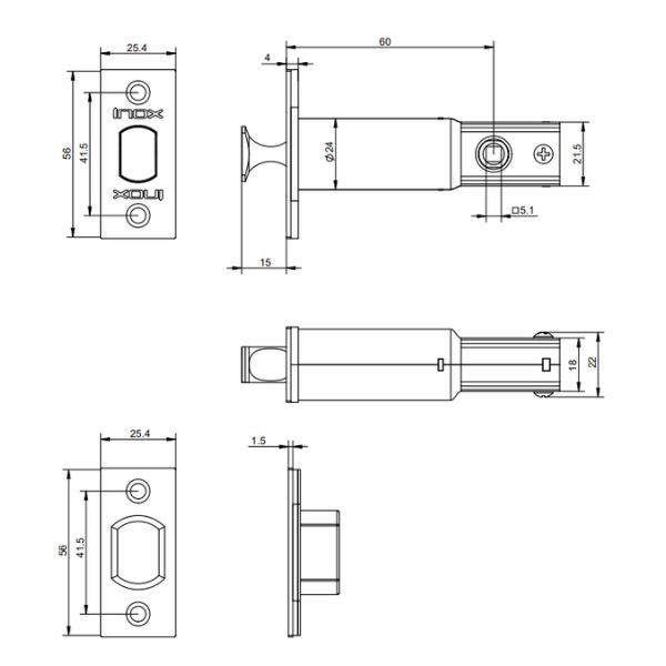 Lockwood Vivid Cavity Slider Door Handle Privacy Door Handle Set Satin Brass
