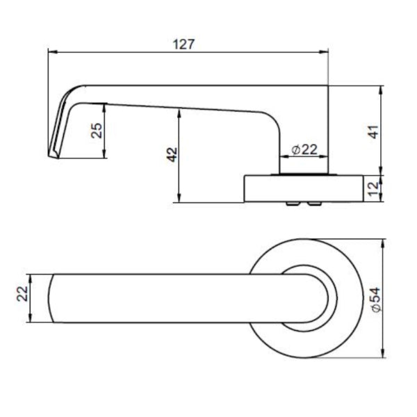 Lockwood Vivid V1 Dummy Lever Door Handle Round Rose Gunmetal