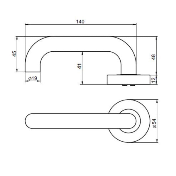 Lockwood Vivid V2 Dummy Lever Door Handle Round Rose Satin Bronze