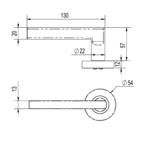 Lockwood Vivid V4 Passage Lever Set Round Rose Bronze | The Blue Space