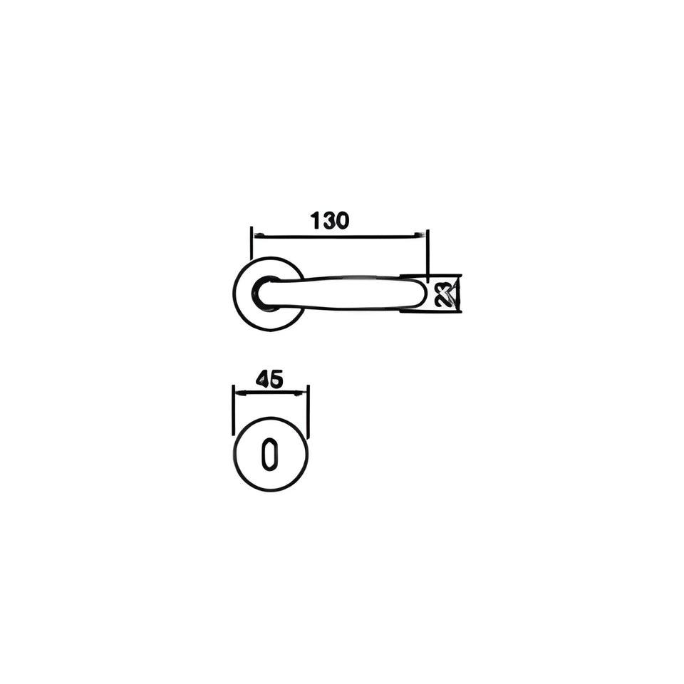 Manital Imola Passage Door Handle Set Satin Chrome